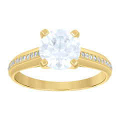 14kt Yellow Gold Womens Cubic-Zirconia Fashion Ring