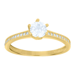 14kt Yellow Gold Womens Cubic-Zirconia Fashion Ring