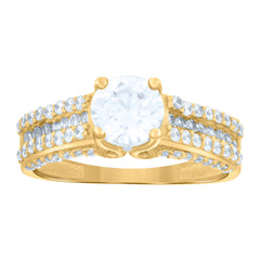 14kt Yellow Gold Womens Cubic-Zirconia Duo Bridal Ring Set