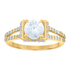 14kt Yellow Gold Womens Cubic-Zirconia Duo Bridal Ring Set