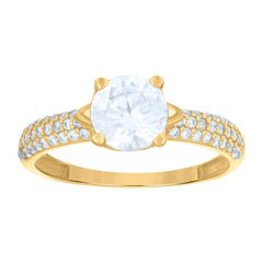14kt Yellow Gold Womens Cubic-Zirconia Duo Bridal Ring Set