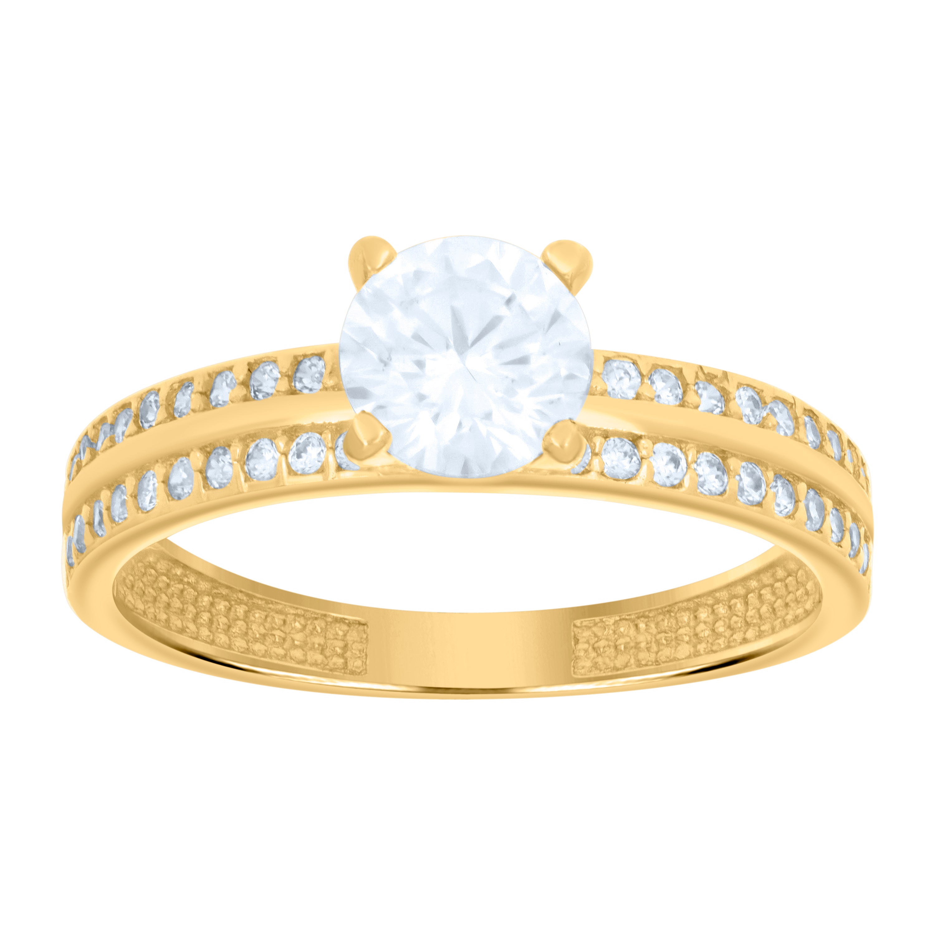 14kt Yellow Gold Womens Cubic-Zirconia Duo Bridal Ring Set