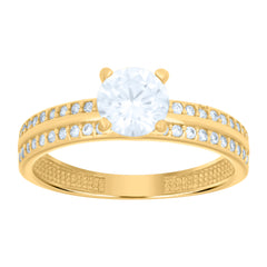 14kt Yellow Gold Womens Cubic-Zirconia Duo Bridal Ring Set