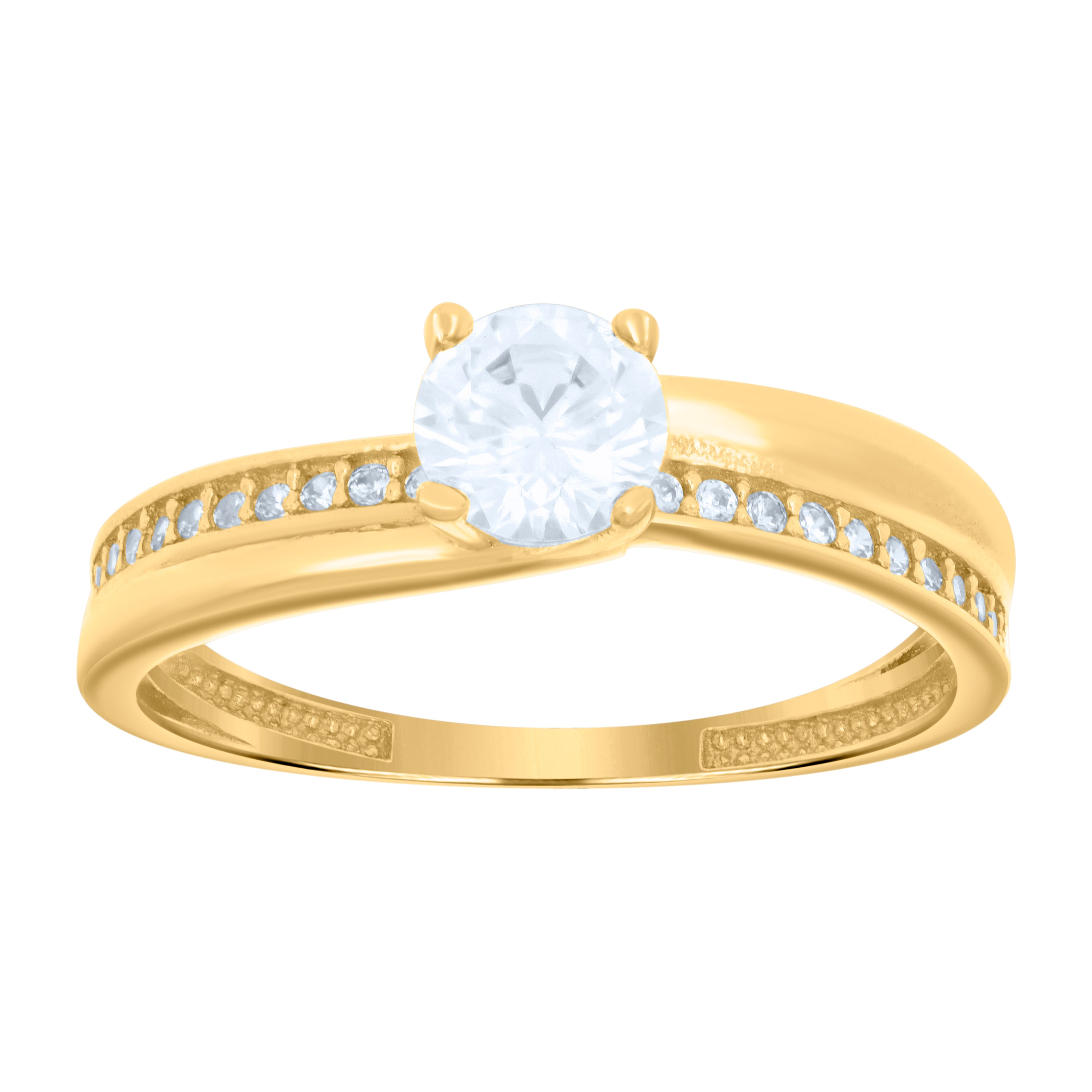 14kt Yellow Gold Womens Cubic-Zirconia Duo Bridal Ring Set