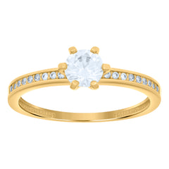 14kt Yellow Gold Womens Cubic-Zirconia Duo Bridal Ring Set