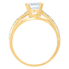 10kt Yellow Gold Womens Cubic-Zirconia Fashion Ring