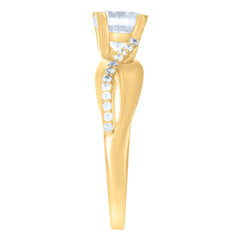 10kt Yellow Gold Womens Cubic-Zirconia Fashion Ring