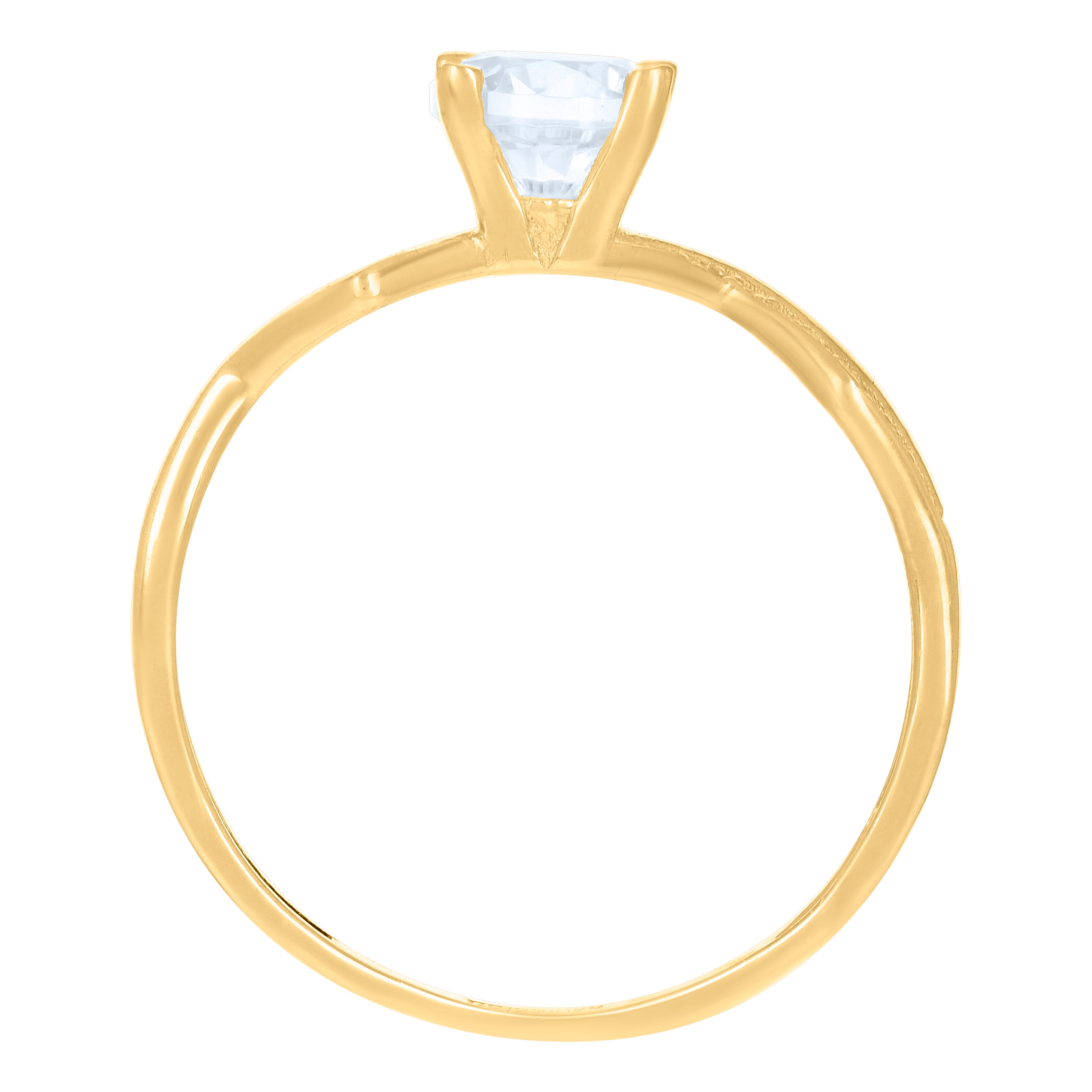 10kt Yellow Gold Womens Cubic-Zirconia Fashion Ring