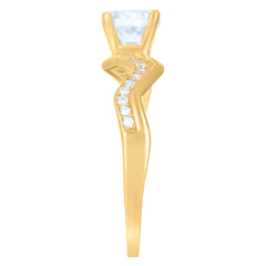 10kt Yellow Gold Womens Cubic-Zirconia Fashion Ring