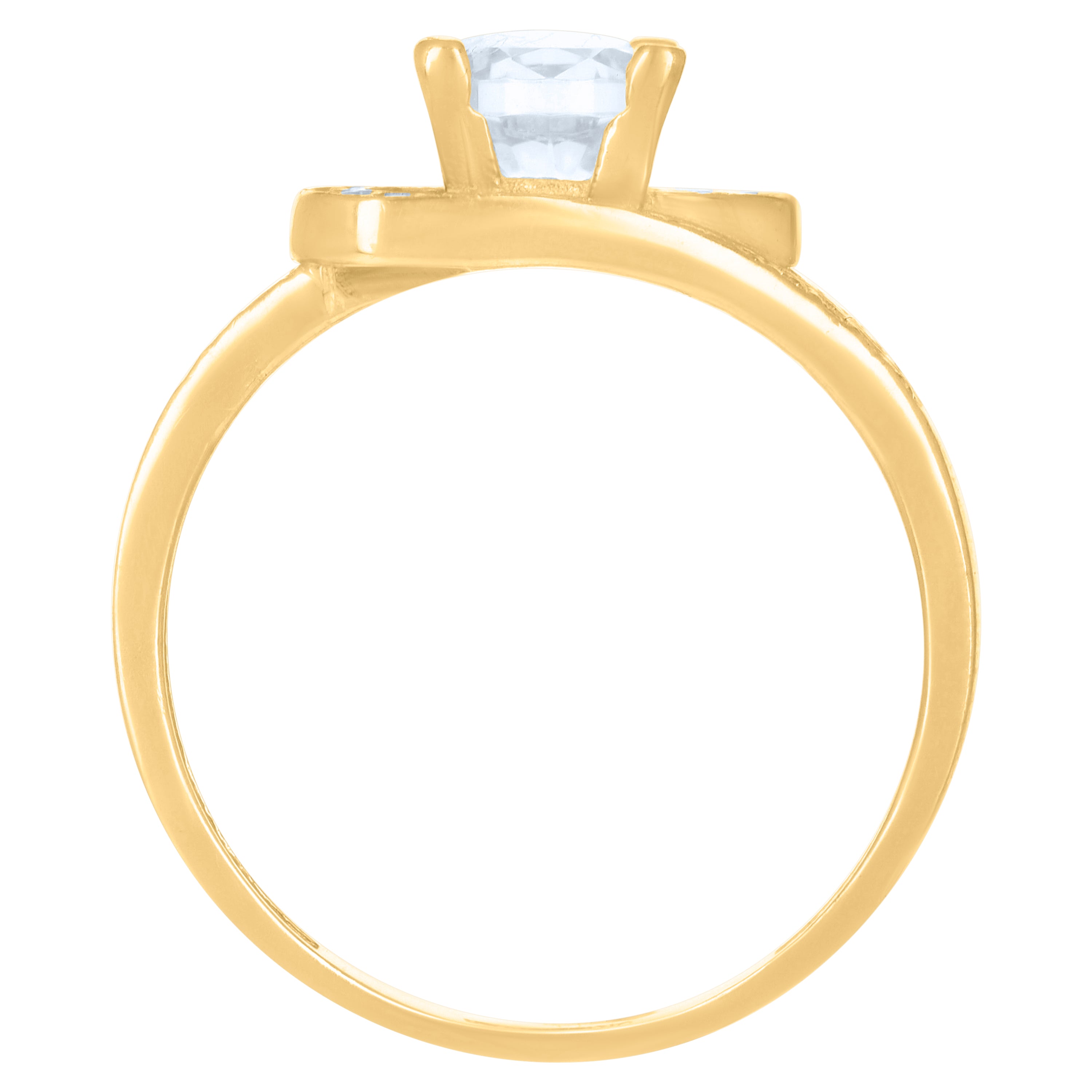 10kt Yellow Gold Womens Cubic-Zirconia Fashion Ring