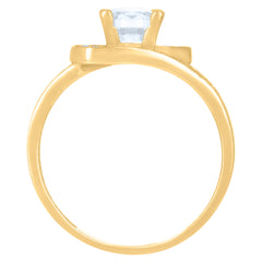 10kt Yellow Gold Womens Cubic-Zirconia Fashion Ring