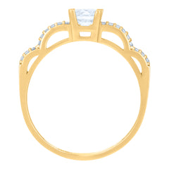 10kt Yellow Gold Womens Cubic-Zirconia Fashion Ring