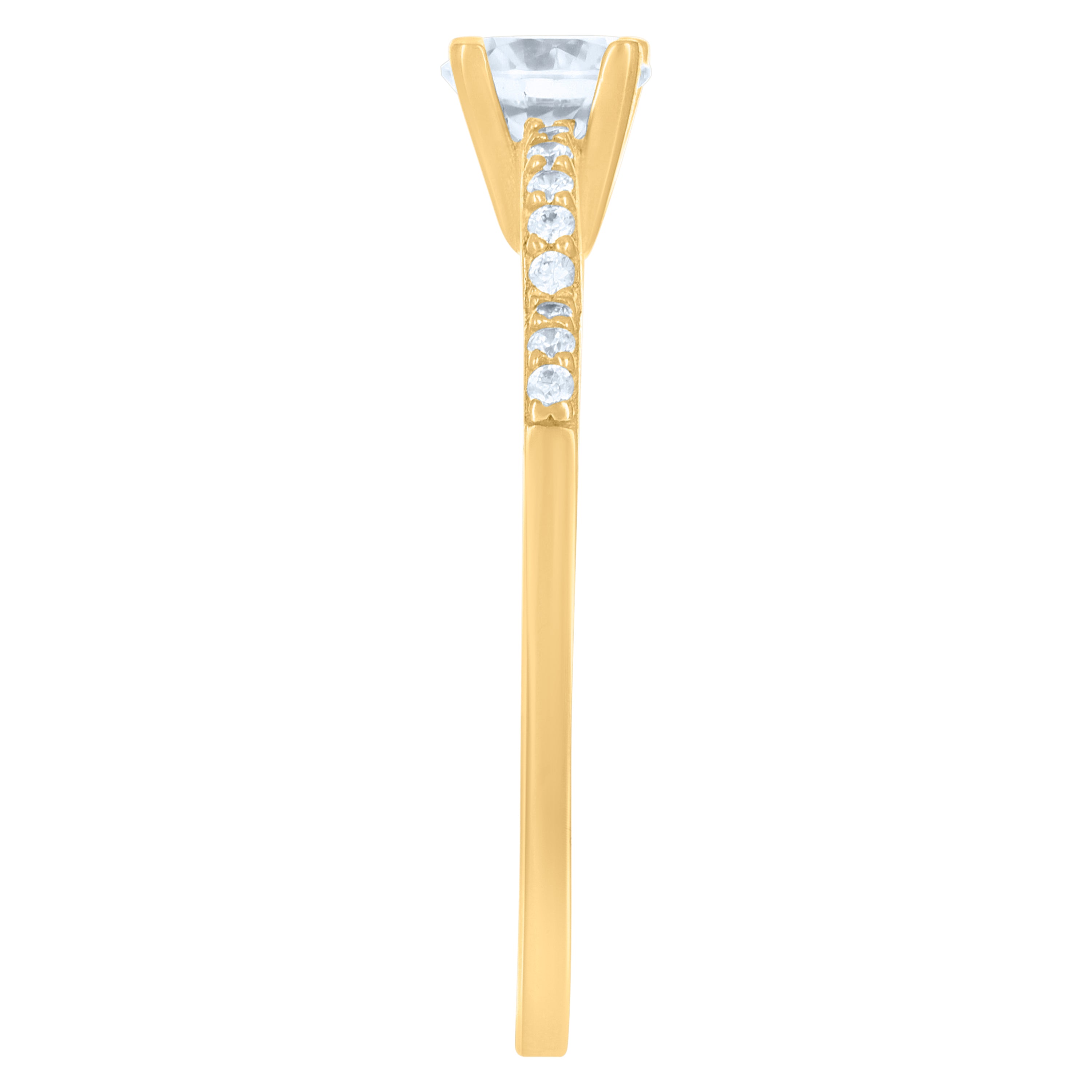 10kt Yellow Gold Womens Cubic-Zirconia Fashion Ring
