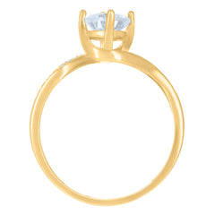 10kt Yellow Gold Womens Cubic-Zirconia Fashion Ring