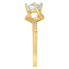 10kt Yellow Gold Womens Cubic-Zirconia Fashion Ring