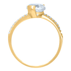 10kt Yellow Gold Womens Cubic-Zirconia Fashion Ring