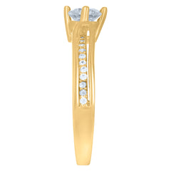 10kt Yellow Gold Womens Cubic-Zirconia Fashion Link Bracelet Size 8 Inches