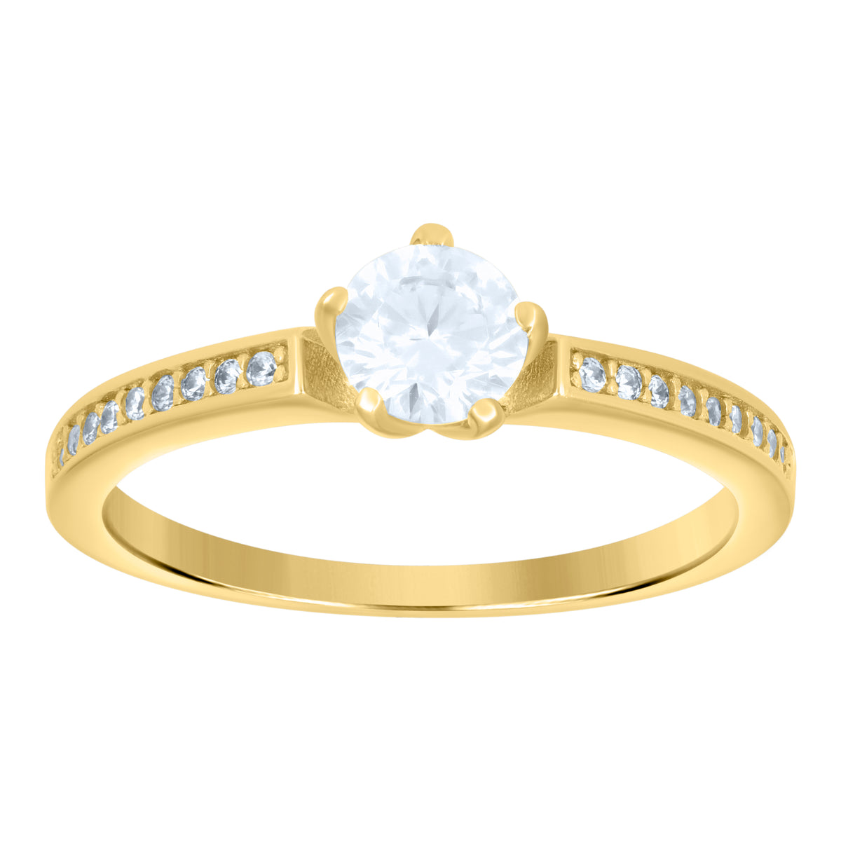 10kt Yellow Gold Womens Cubic-Zirconia Fashion Link Bracelet Size 8 Inches
