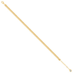 14kt Yellow Gold Womens Cubic-Zirconia Link Fashion Bracelet