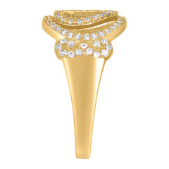 14kt Yellow Gold Womens Cubic-Zirconia 15 Anos Quinceanera Heart Ring