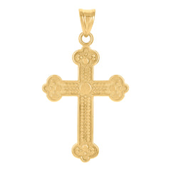10kt Yellow Gold Unisex Textured Initial Letter P Charm Pendant