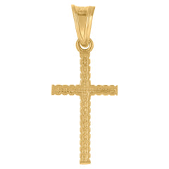 10kt Yellow Gold Unisex Textured Initial Letter M Charm Pendant
