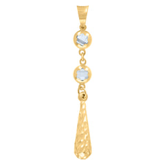 10kt Yellow Gold Womens Cubic-Zirconia Drop Fashion Dangling Charm Pendant