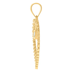 10kt Yellow Gold Womens Cubic-Zirconia Heart Cross Religious Charm Pendant
