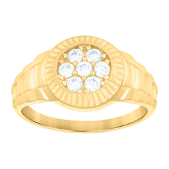 10kt Two-tone Gold Womens Cubic-Zirconia Bridal Engagement Ring