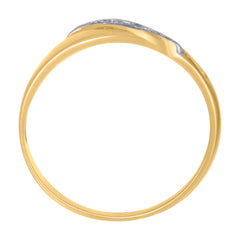 14kt Two-tone Gold Womens Cubic-Zirconia Fashion Ring