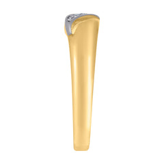 14kt Two-tone Gold Womens Cubic-Zirconia Fashion Ring