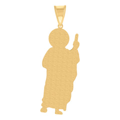 10kt Yellow Gold Unisex Cubic-Zirconia Cross Religious Charm Pendant