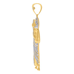 10kt Yellow Gold Unisex Cubic-Zirconia Cross Religious Charm Pendant