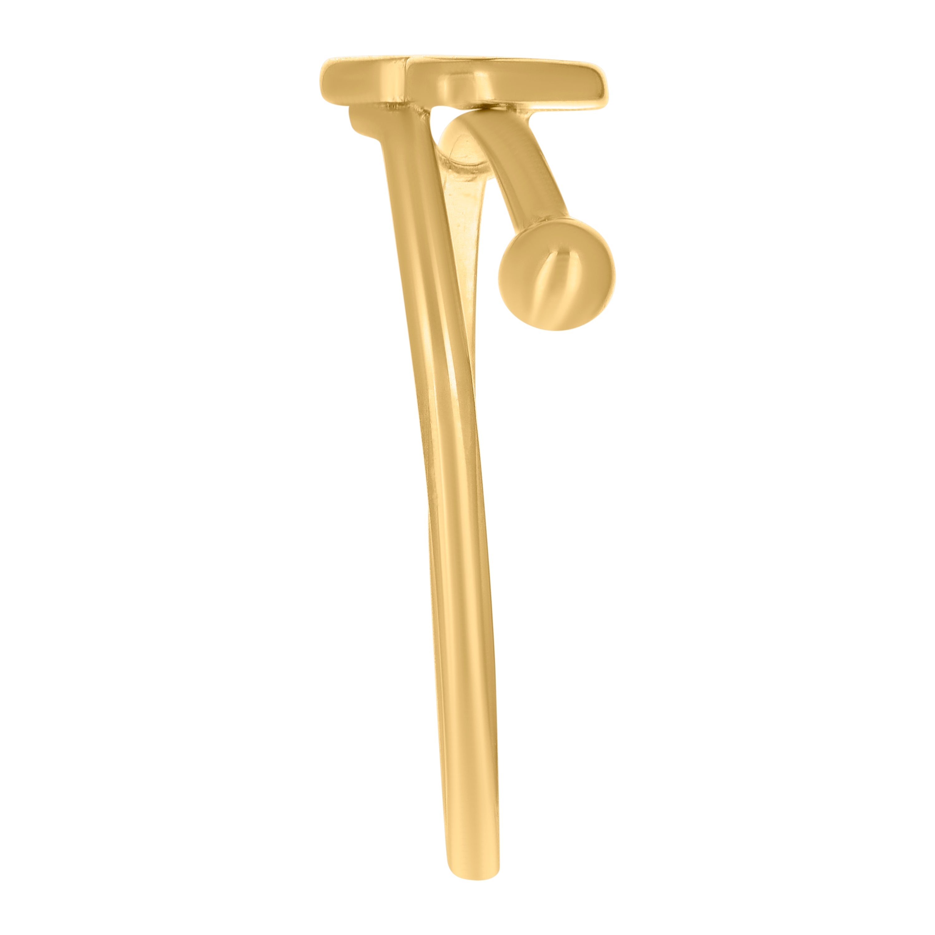 14kt Yellow Gold Baby Red White Enameled Double Heart Ring
