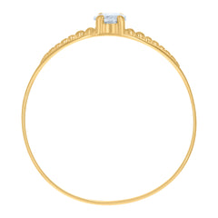 14kt Yellow Gold Baby Oval Cubic-Zirconia Fashion Ring