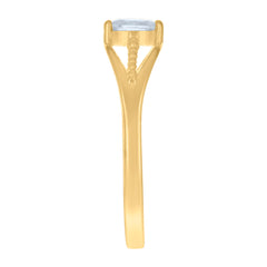 14kt Yellow Gold Baby Oval Cubic-Zirconia Fashion Ring