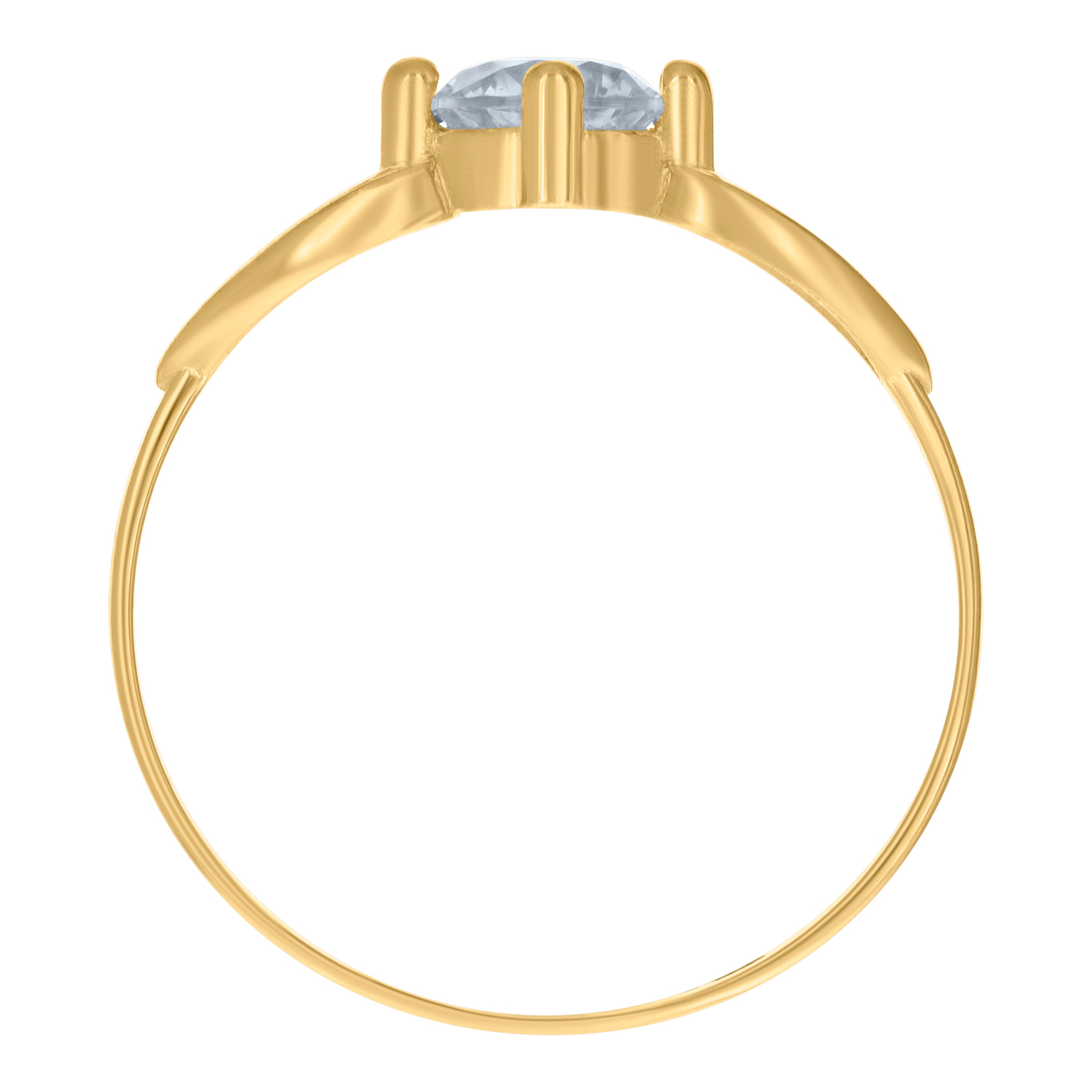 14kt Yellow Gold Baby Cubic-Zirconia Heart Ring