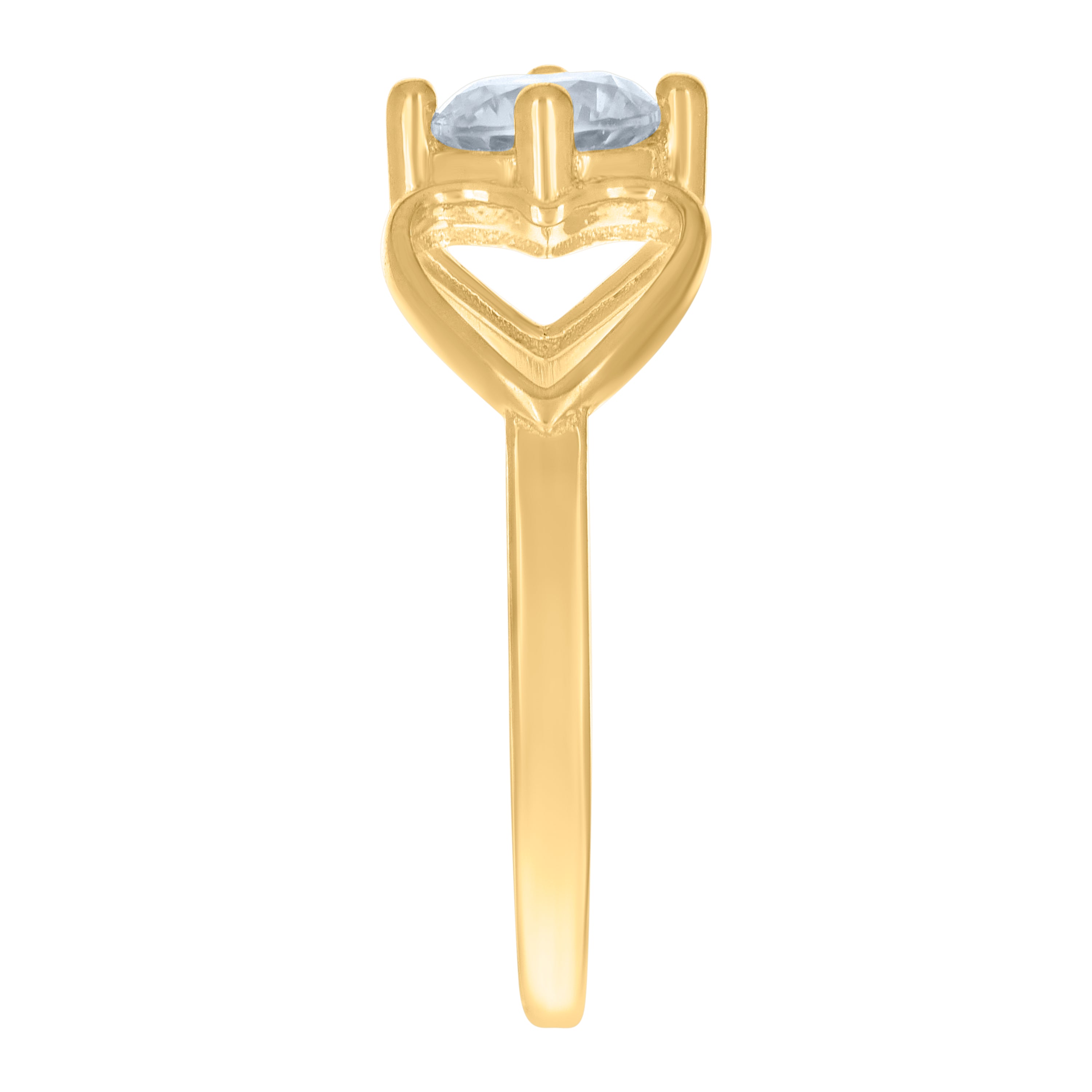 14kt Yellow Gold Baby Cubic-Zirconia Heart Ring