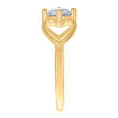 14kt Yellow Gold Baby Cubic-Zirconia Heart Ring