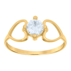 14kt Yellow Gold Baby Cubic-Zirconia Heart Ring