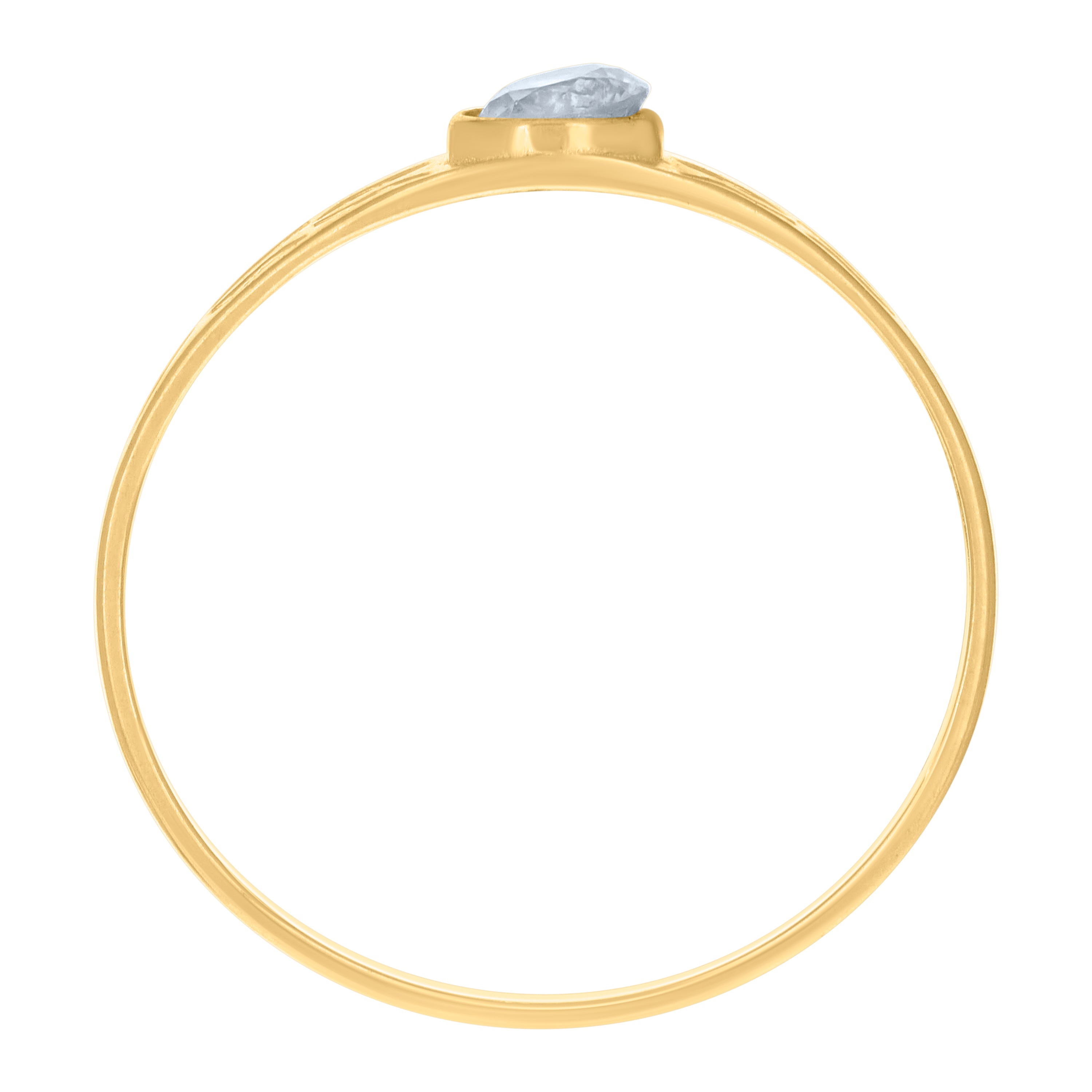 14kt Yellow Gold Baby Oval Cubic-Zirconia Fashion Ring