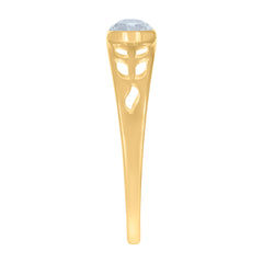 14kt Yellow Gold Baby Oval Cubic-Zirconia Fashion Ring