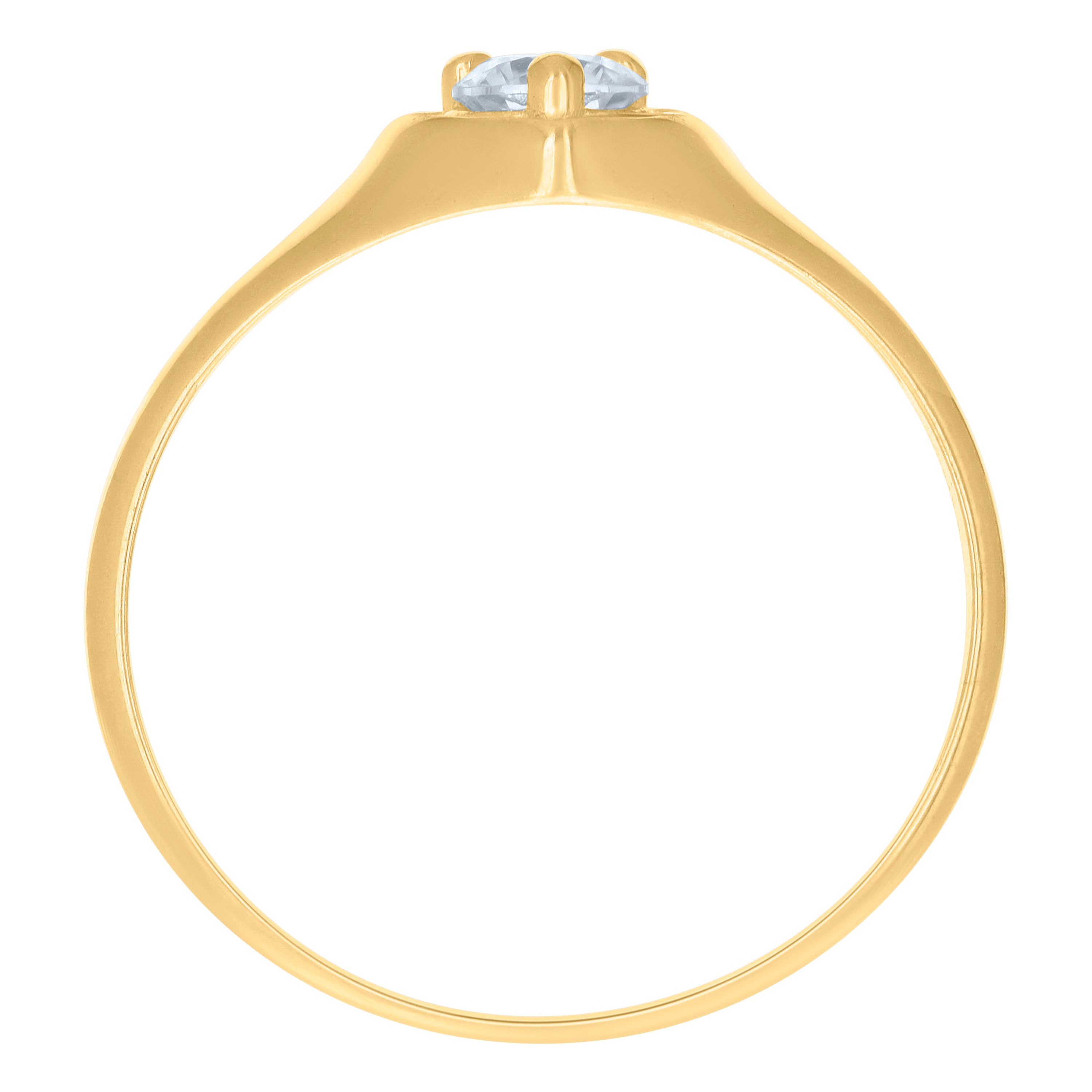 14kt Yellow Gold Baby Cubic-Zirconia Heart Ring