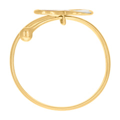 14kt Yellow Gold Baby Red Enameled Infinity Heart Ring