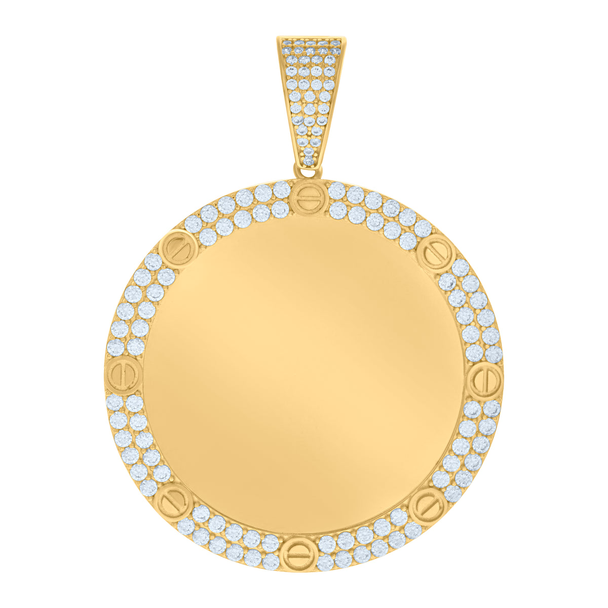 10kt Yellow Gold Unisex Cubic-Zirconia Ankh Cross Religious Charm Pendant