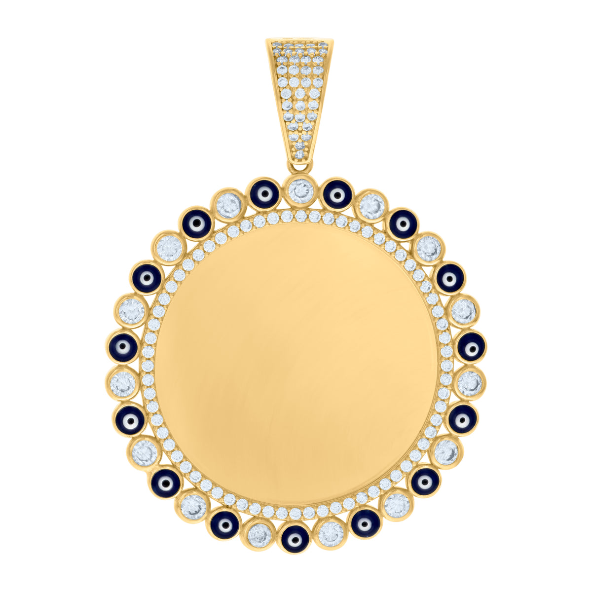 10kt Yellow Gold Unisex Cubic-Zirconia Cross Religious Charm Pendant
