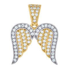 10kt Yellow Gold Unisex Cubic-Zirconia Jesus Religious Charm Pendant