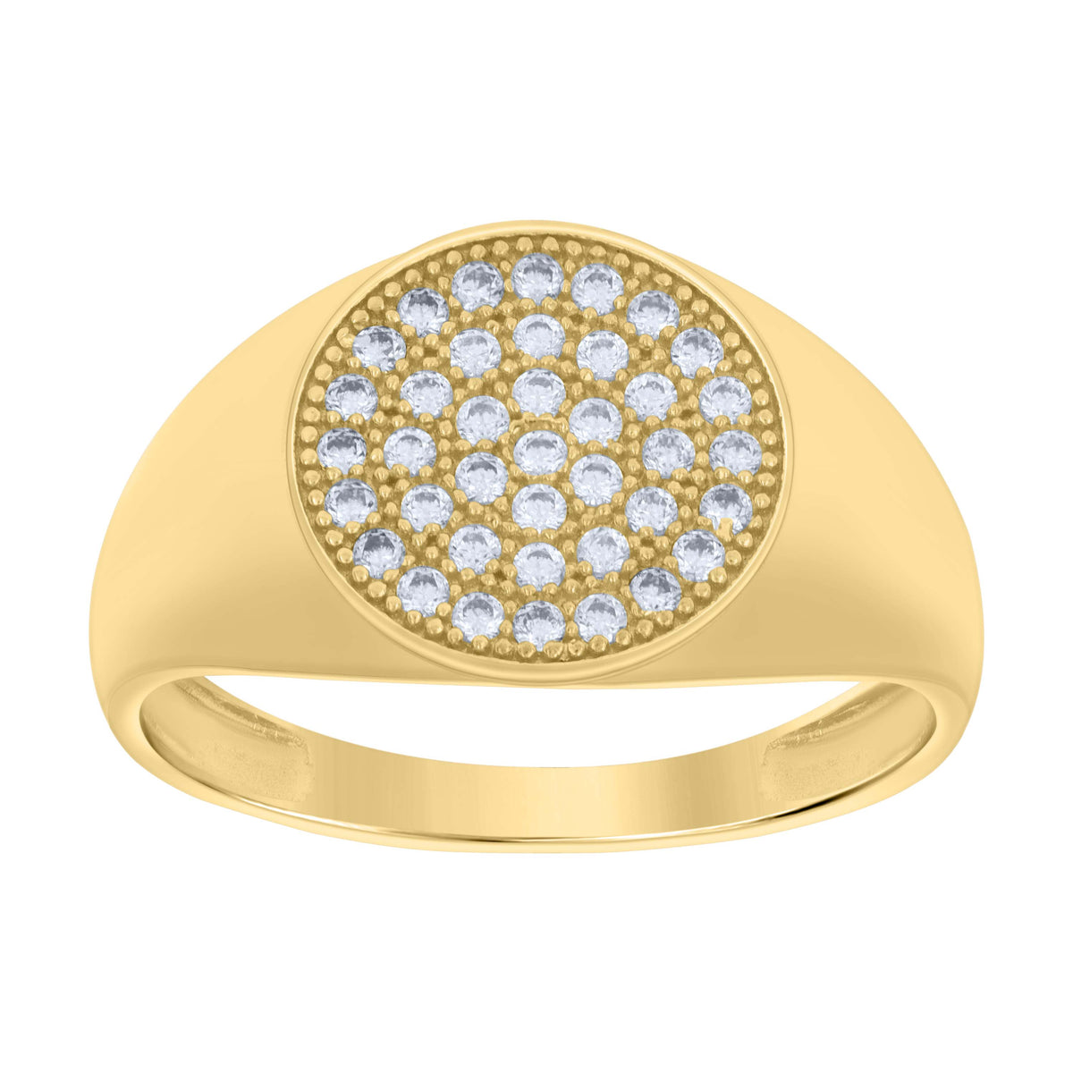 10kt Yellow Gold Mens Cubic-Zirconia Fashion Ring