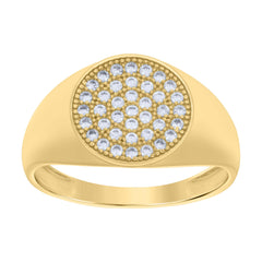 10kt Yellow Gold Mens Cubic-Zirconia Fashion Ring