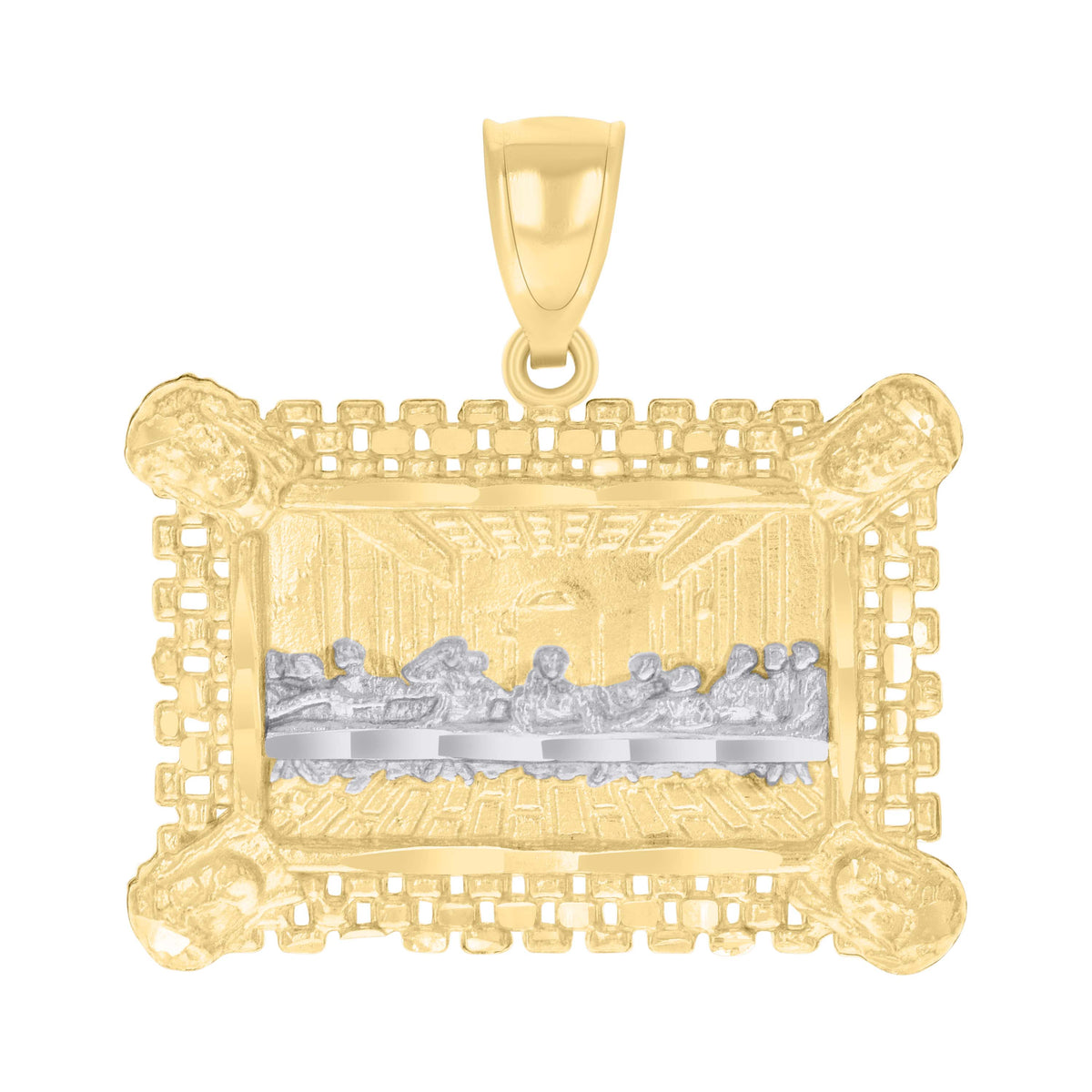 10kt Yellow Gold Mens Last Supper Religious Charm Pendant